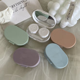 Serie color crema con estuche para lentes de contacto color espejo